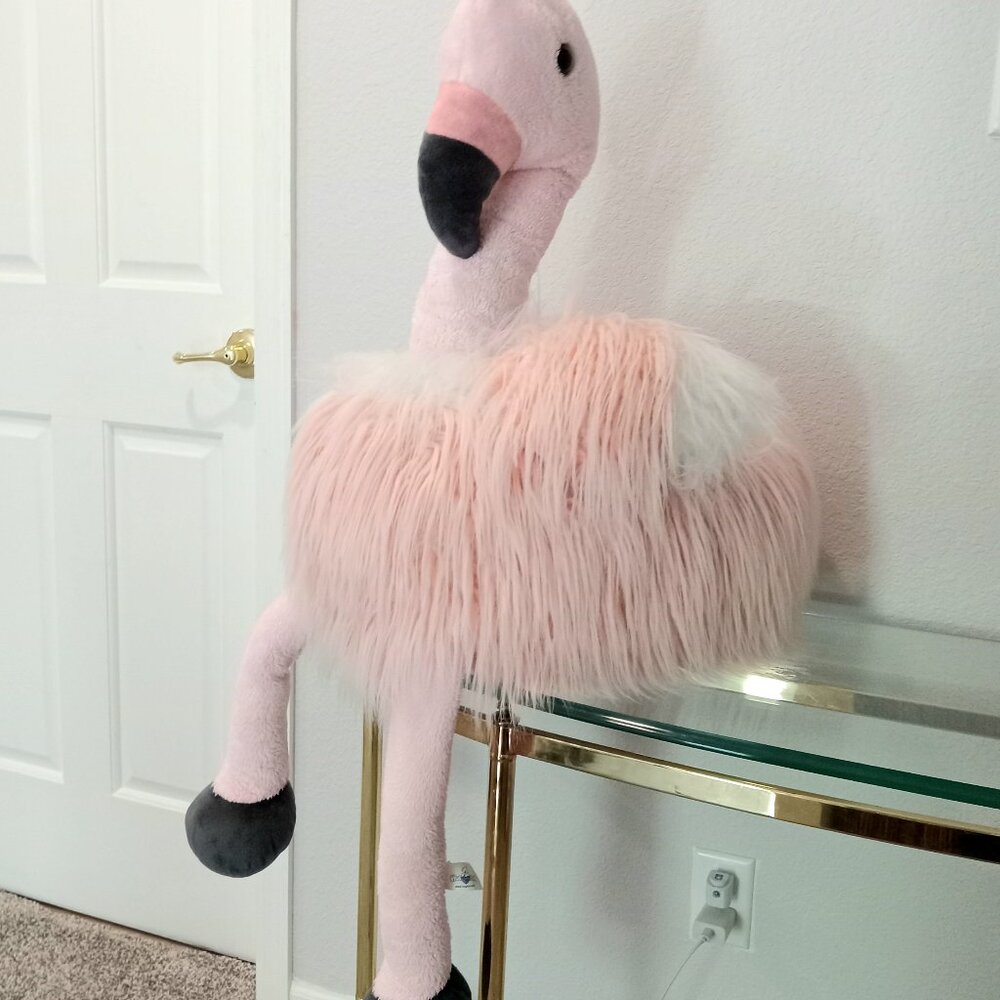 Hug Fun JUNGLE FLAMINGO 268460 Huge 42" Pink Shaggy Giant Stuffed Bird Plush